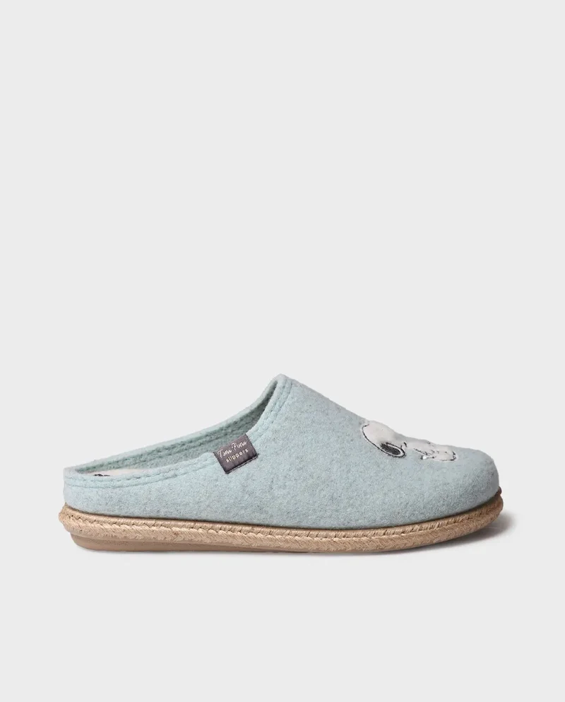 Slippers tipo zueco de Snoopy para mujer en fieltro | SNOOPY