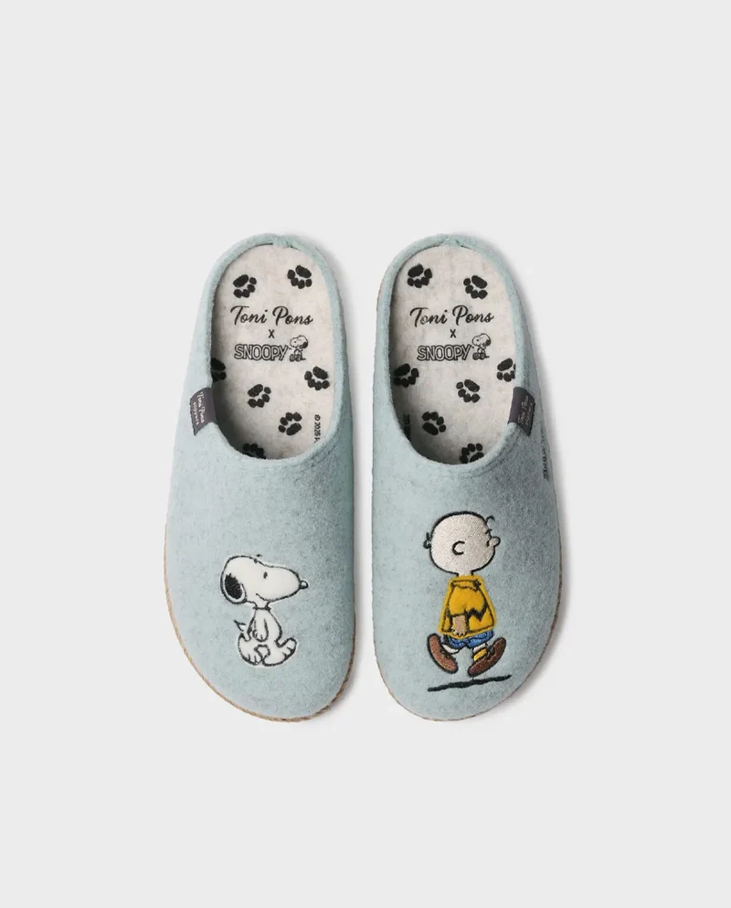 Slippers tipo zueco de Snoopy para mujer en fieltro | SNOOPY
