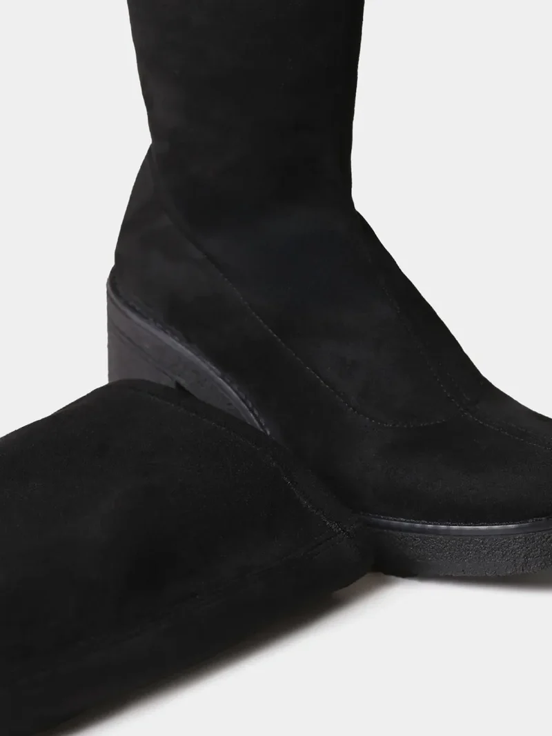 Bota alta de mujer en tejido elástico tipo ante | PADOVA