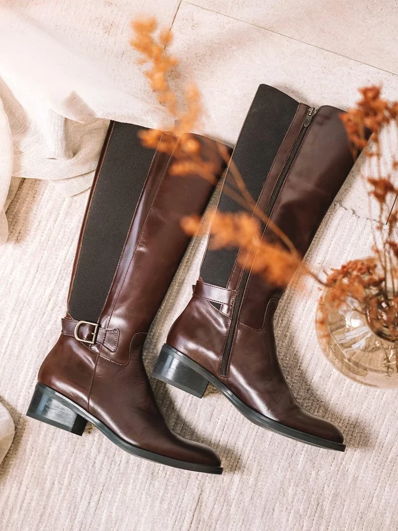 Bota alta para mujer en piel | TACOMA-P