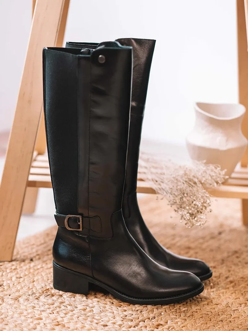 Bota alta para mujer en piel | TACOMA-P