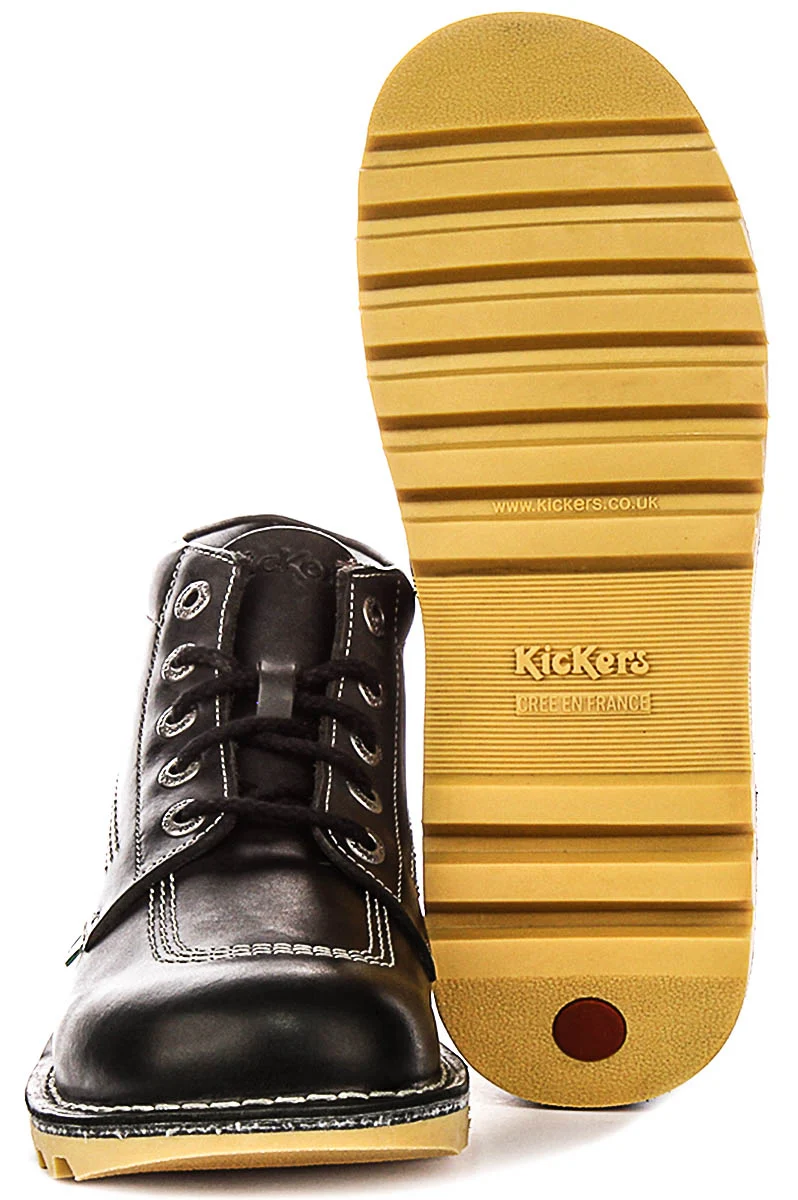 Kickers Kick Hi In Black White For Men