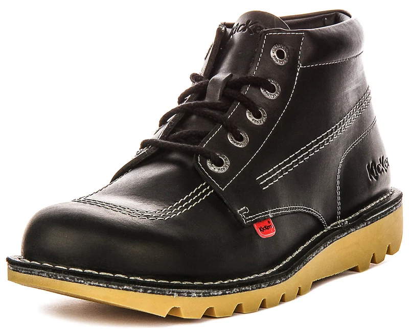 Kickers Kick Hi In Black White For Men