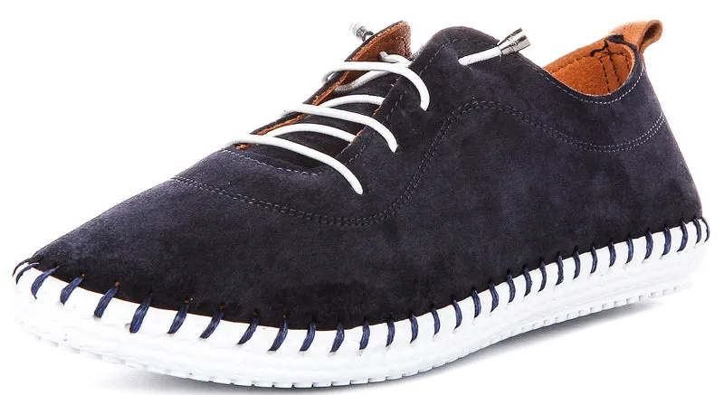 Justinreess England Lexi 2 Suede In Navy For Women