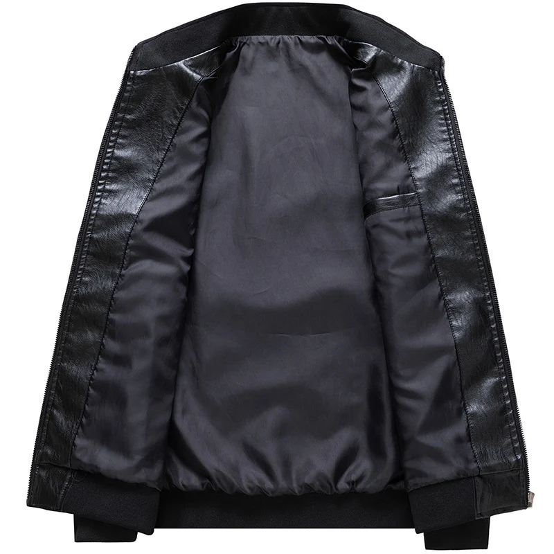 Herren Kunstleder-Bomberblouson mit Rippenbündchen und verdeckten Reißverschlusstaschen Nord Taschen