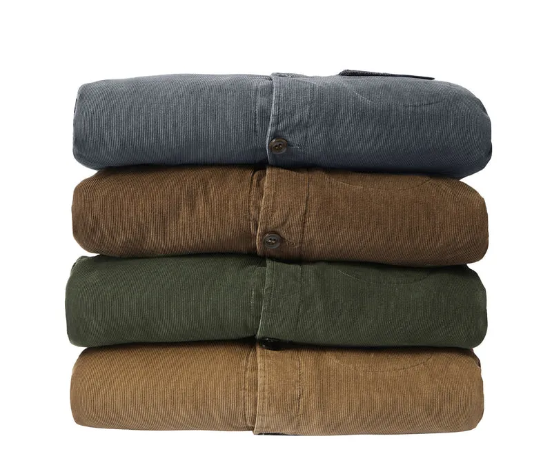 Herren Kordjacke im Truckerstil mit kuscheliger Sherpa‑Innenlage und Vintage‑Knöpfen Nord Taschen