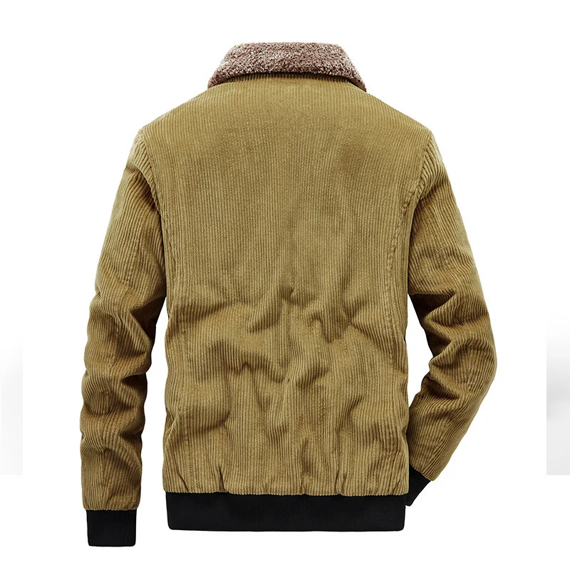 Herren Kord-Fieldblouson mit Sherpa-Innenfutter, Stehkragen und aufgesetzten Pattentaschen Nord Taschen