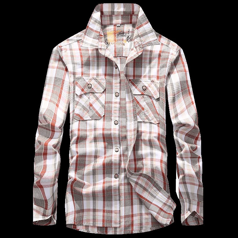 Herren Karierte Hemdjacke im Worker‑Style mit Brustpattentaschen Nord Taschen
