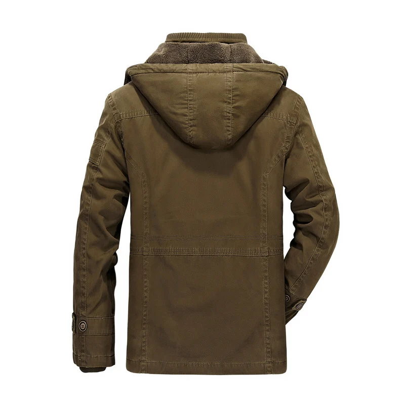 Herren Kapuzenparka mit Teddyfutter und multifunktionalen Utility‑Taschen Nord Taschen