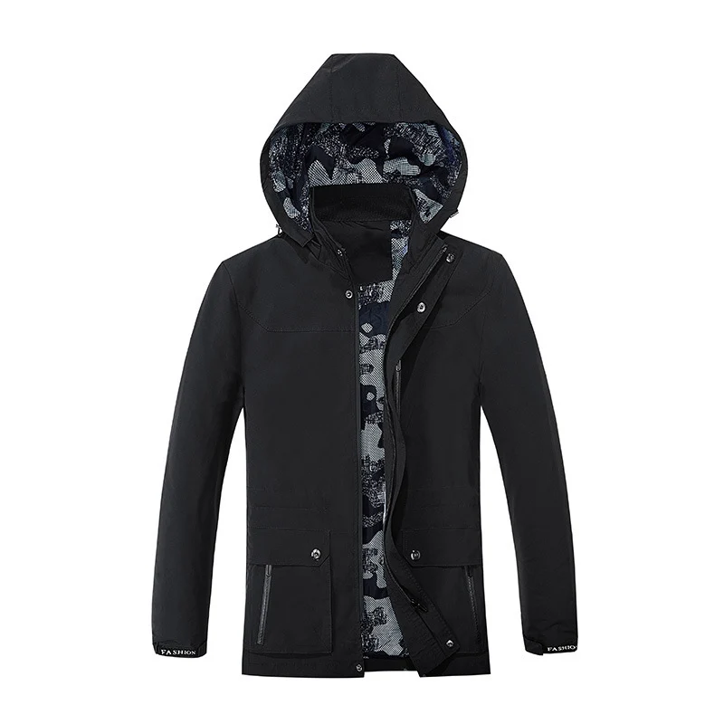 Herren Kapuzen-Parka im Canvas-Utility-Stil mit Camouflage-Innenfutter Nord Taschen