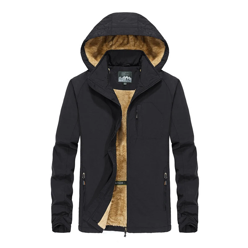Herren Kapuzen-Outdoorjacke mit Teddyfleece-Innenfutter, windabweisender Shell und Multifachtaschen Nord Taschen