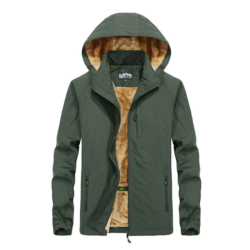 Herren Kapuzen-Outdoorjacke mit Teddyfleece-Innenfutter, windabweisender Shell und Multifachtaschen Nord Taschen