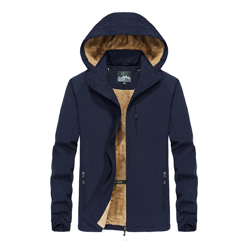 Herren Kapuzen-Outdoorjacke mit Teddyfleece-Innenfutter, windabweisender Shell und Multifachtaschen Nord Taschen