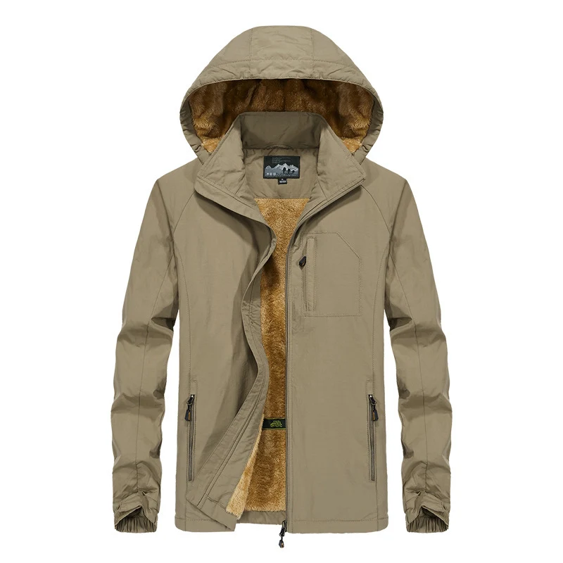 Herren Kapuzen-Outdoorjacke mit Teddyfleece-Innenfutter, windabweisender Shell und Multifachtaschen Nord Taschen