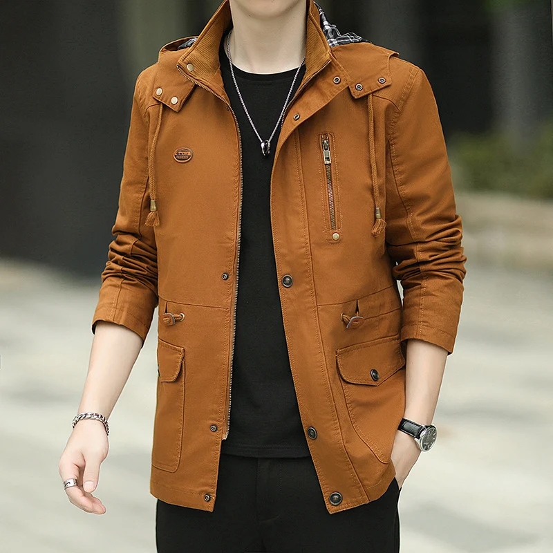 Herren Kapuzen-Canvas-Parka im Urbanen Utility-Design Nord Taschen