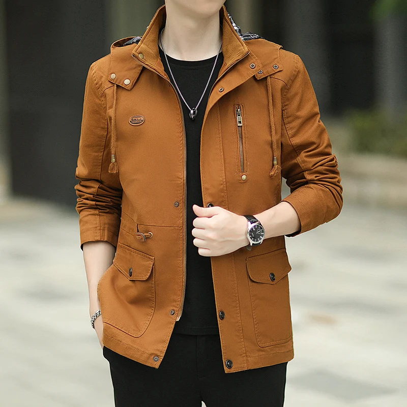 Herren Kapuzen-Canvas-Parka im Urbanen Utility-Design Nord Taschen