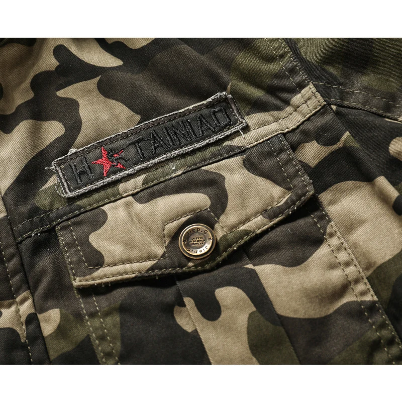 Herren Kapuzen-Camouflage-Fieldjacke mit Teddyfutter, Mehrfach-Taschen und Rippbündchen Nord Taschen
