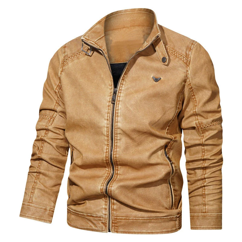 Herren Jeansoptik Zip‑Blouson im Bomberstil mit ergonomischen Nähten und Stehkragen Nord Taschen