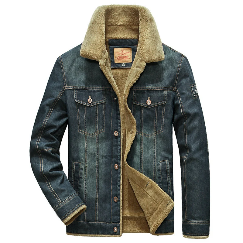 Herren Jeansjacke mit Sherpa‑Futter, vintage-washed und wärmendem Stehkragen Nord Taschen