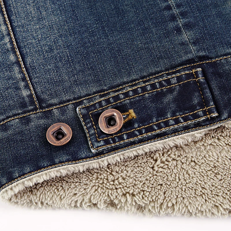 Herren Jeansjacke mit Sherpa‑Futter und wärmender Teddyinnenlage Nord Taschen