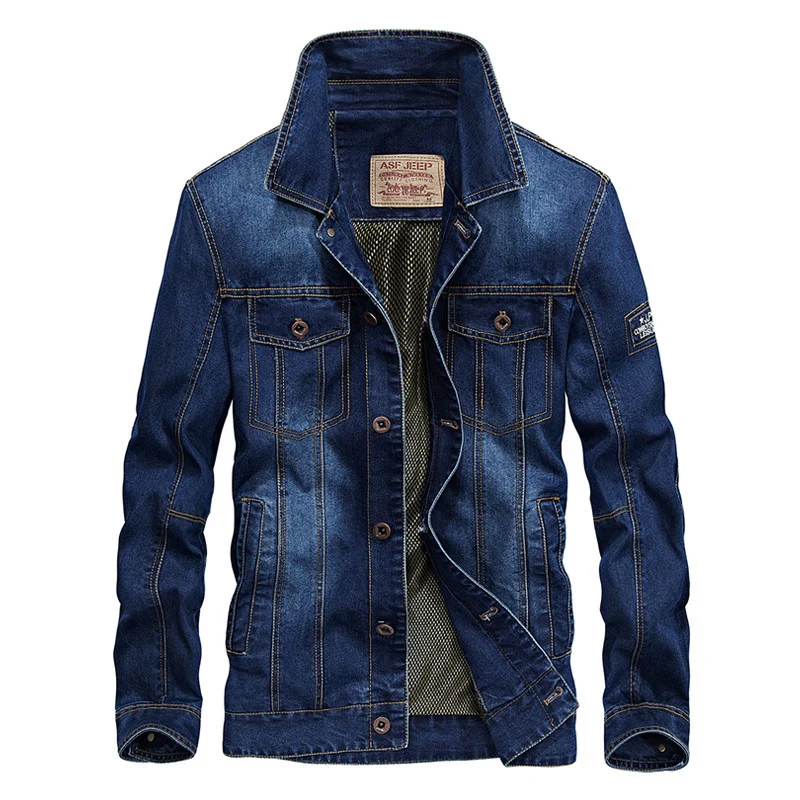Herren Jeansjacke mit dichter Sherpa-Innenfütterung, hochschließendem Kragen und Utility-Taschen Nord Taschen