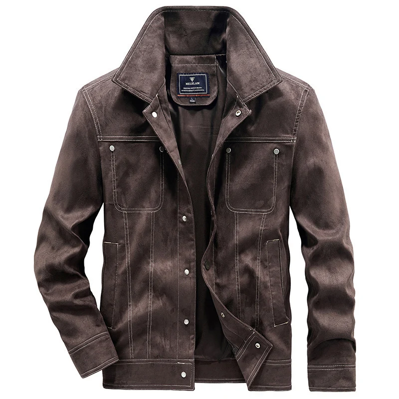 Herren Jeansjacke im Worker-Truckerstil mit markanten Kontraststeppungen Nord Taschen
