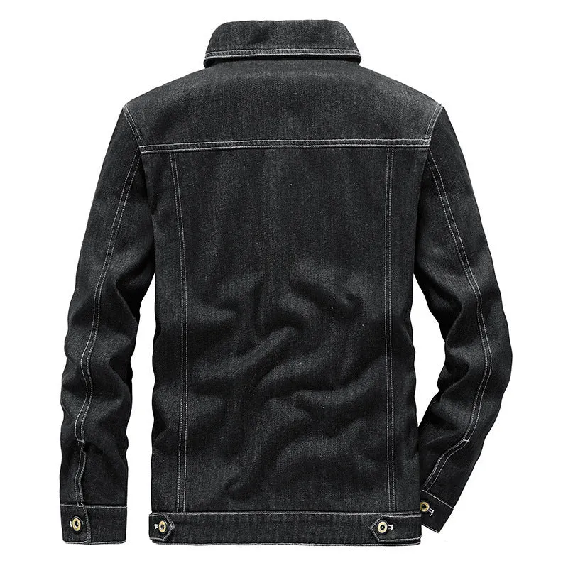 Herren Jeansjacke im Utility-Look mit aufgesetzten Taschen und Mesh-Futter Nord Taschen