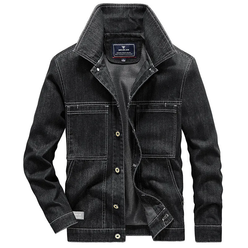 Herren Jeansjacke im Utility-Look mit aufgesetzten Taschen und Mesh-Futter Nord Taschen