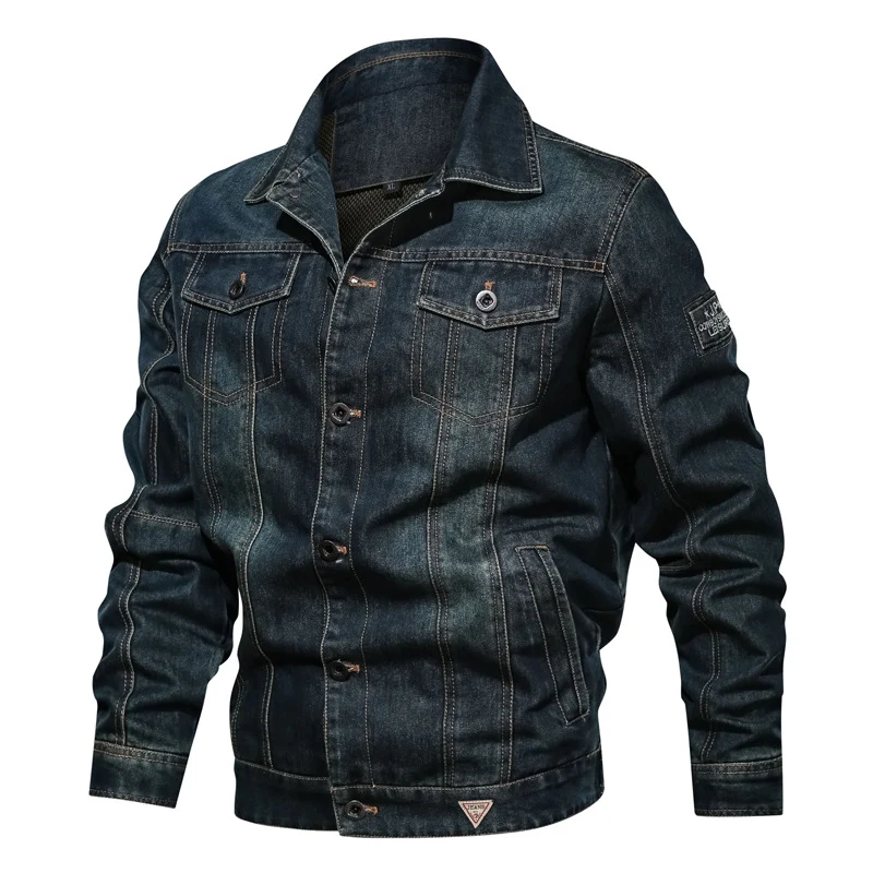 Herren Jeansjacke im modernen Trucker‑Cut mit kontrastierenden Nähten und Brustpattentaschen Nord Taschen