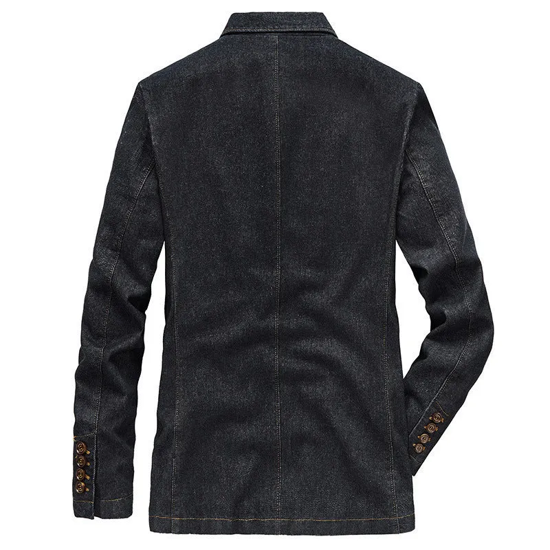 Herren Jeansblazer im Casual-Look mit aufgesetzten Taschen und Kontrastnähten Nord Taschen
