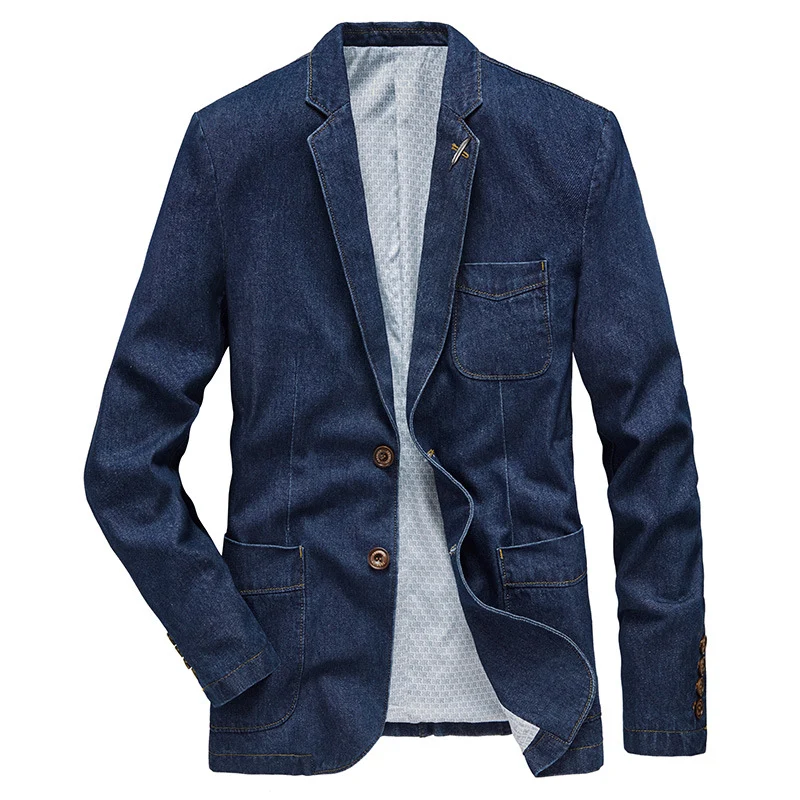 Herren Jeans-Sakko im Casual-Blazer-Stil mit aufgesetzten Taschen Nord Taschen