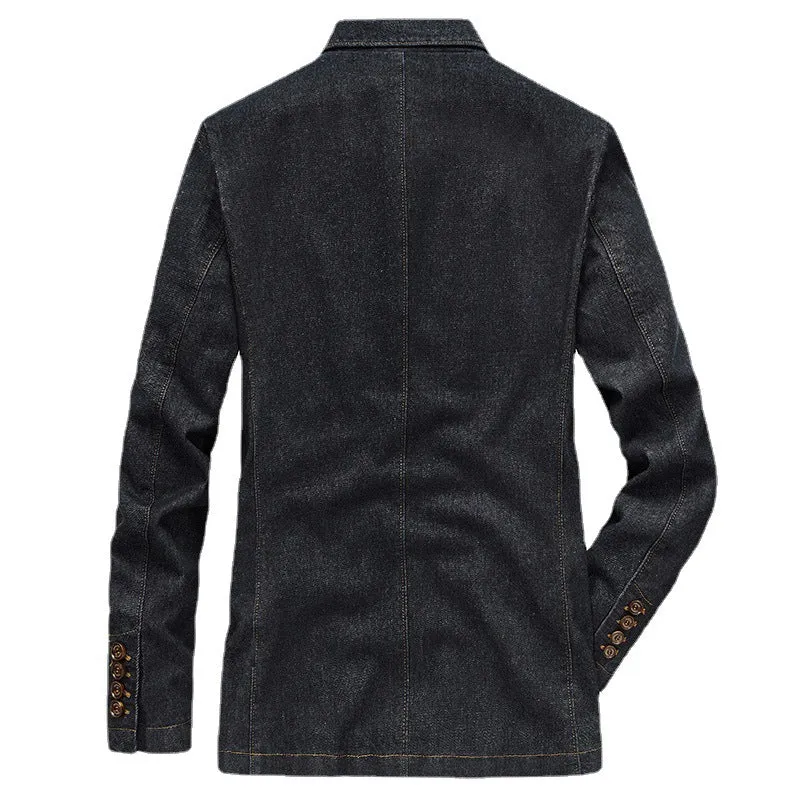 Herren Jeans-Sakko im Casual-Blazer-Stil mit aufgesetzten Taschen Nord Taschen