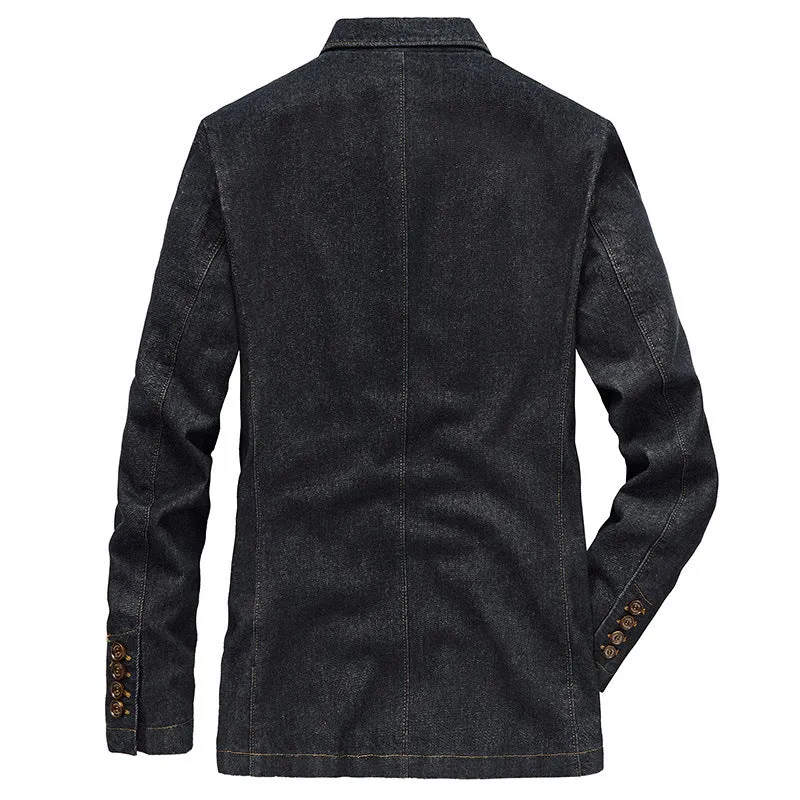 Herren Jeans-Sakko im Casual-Blazer-Stil mit aufgesetzten Taschen Nord Taschen