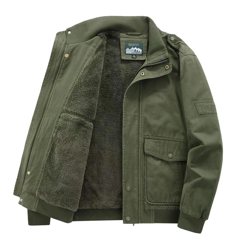 Herren Isolierter Field-Blouson mit vollem Teddyfleecefutter, verdeckter Zip-Front und Utility-Taschen Nord Taschen