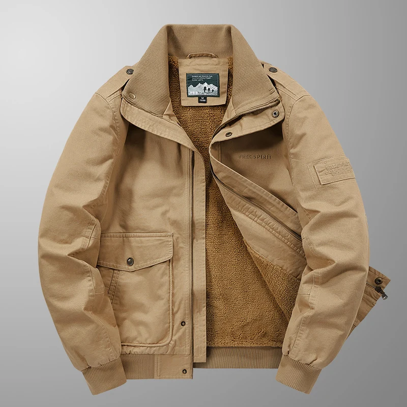 Herren Isolierter Field-Blouson mit vollem Teddyfleecefutter, verdeckter Zip-Front und Utility-Taschen Nord Taschen
