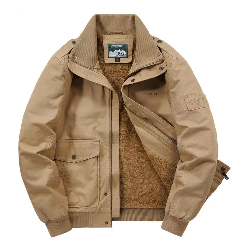 Herren Isolierter Field-Blouson mit vollem Teddyfleecefutter, verdeckter Zip-Front und Utility-Taschen Nord Taschen