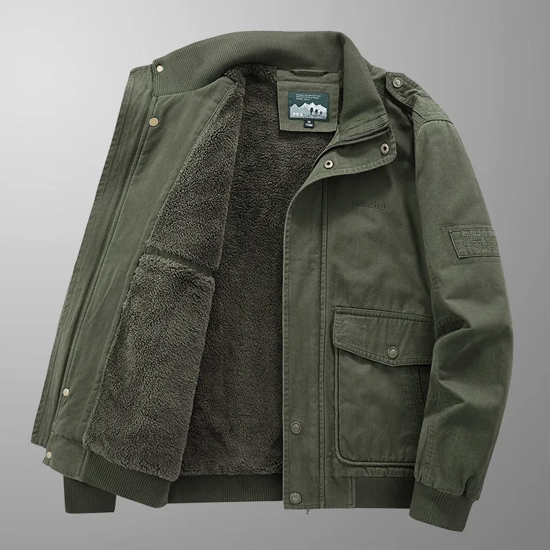 Herren Isolierter Field-Blouson mit vollem Teddyfleecefutter, verdeckter Zip-Front und Utility-Taschen Nord Taschen