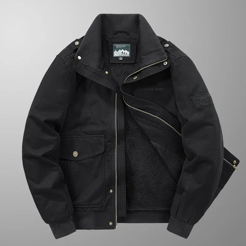 Herren Isolierter Field-Blouson mit vollem Teddyfleecefutter, verdeckter Zip-Front und Utility-Taschen Nord Taschen