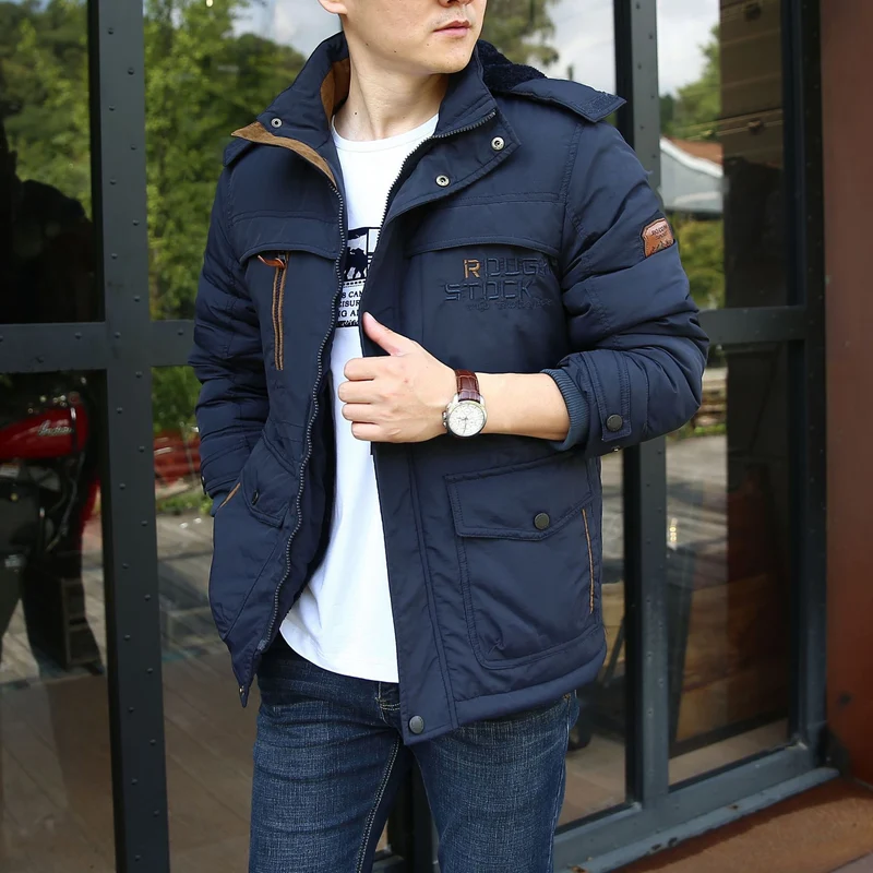 Herren isolierte Fieldparka mit Sherpa‑Kragen und Multifunktionstaschen Nord Taschen