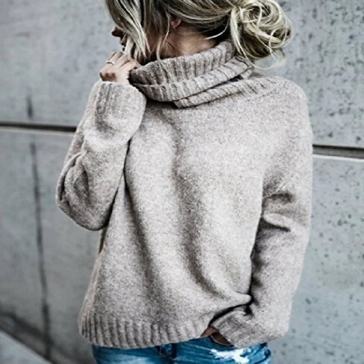 Damen Oversize-Kuschel-Rollkragenpullover aus Feinstrick Nord Taschen