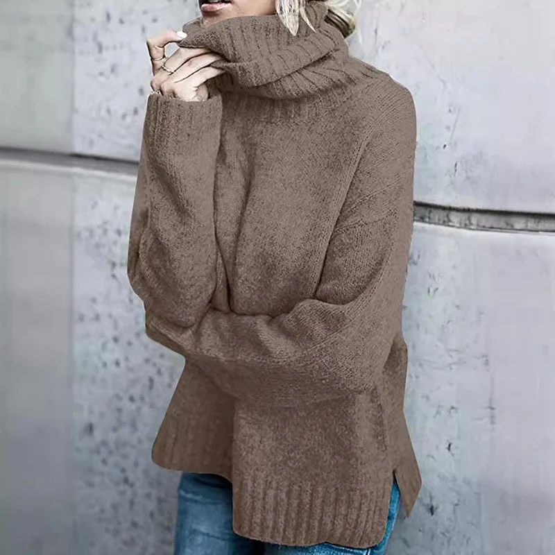 Damen Oversize-Kuschel-Rollkragenpullover aus Feinstrick Nord Taschen