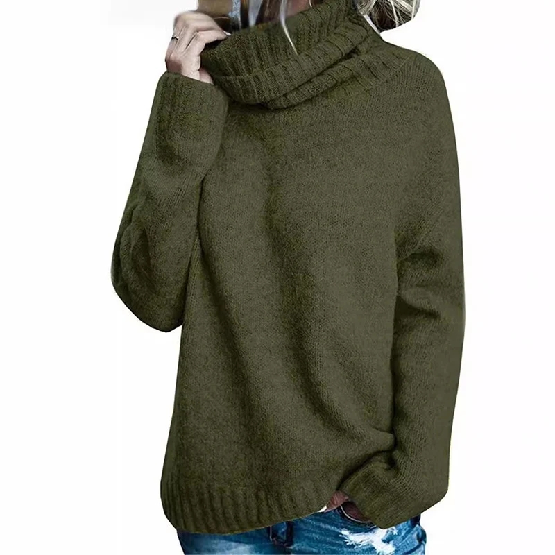 Damen Oversize-Kuschel-Rollkragenpullover aus Feinstrick Nord Taschen