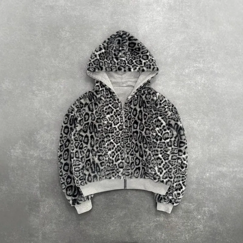 Unisex Kapuzen-Sweatjacke mit Kunstfellfutter, verkürztem Schnitt und Kreuz-Reißverschluss Nord Taschen