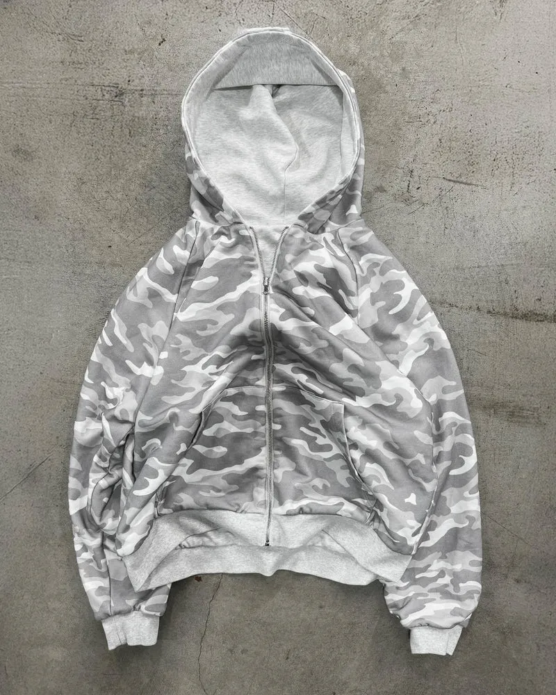 Unisex Kapuzen-Sweatjacke mit Kunstfellfutter, verkürztem Schnitt und Kreuz-Reißverschluss Nord Taschen