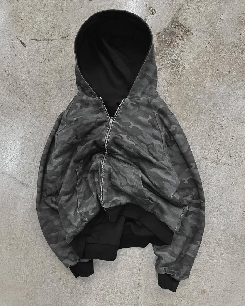 Unisex Kapuzen-Sweatjacke mit Kunstfellfutter, verkürztem Schnitt und Kreuz-Reißverschluss Nord Taschen