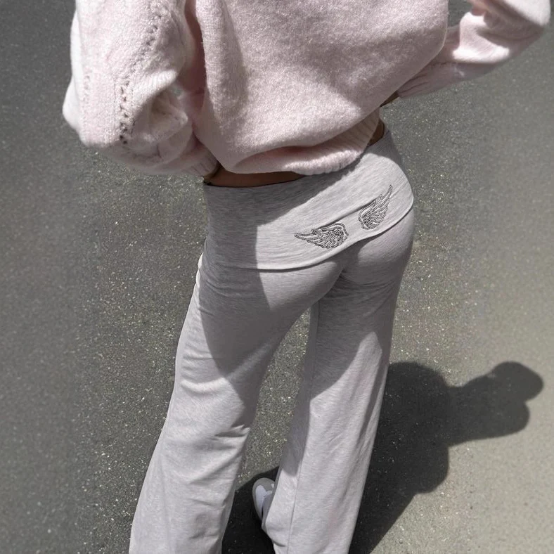 Damen Weite Palazzo-Yoga-Hose mit hohem Umschlagbund Nord Taschen