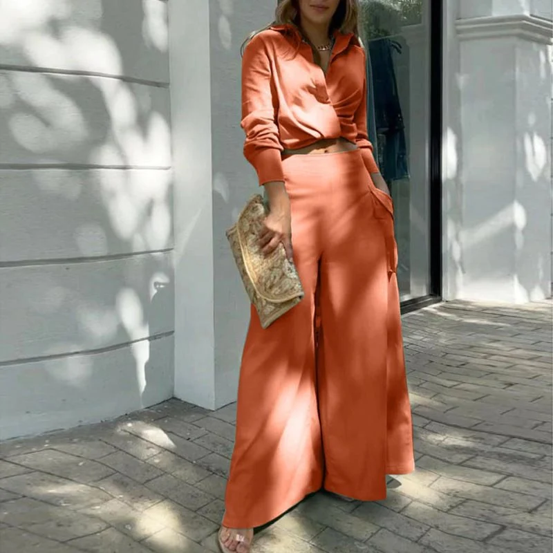 Damen Weite Palazzo-Hose mit extra weitem Bein, hoher Taille und Eingrifftaschen Nord Taschen