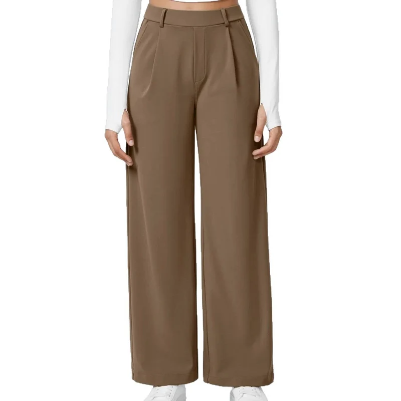 Damen Weite High‑Waist Palazzo‑Hose mit Bundfalten und Eingrifftaschen Nord Taschen