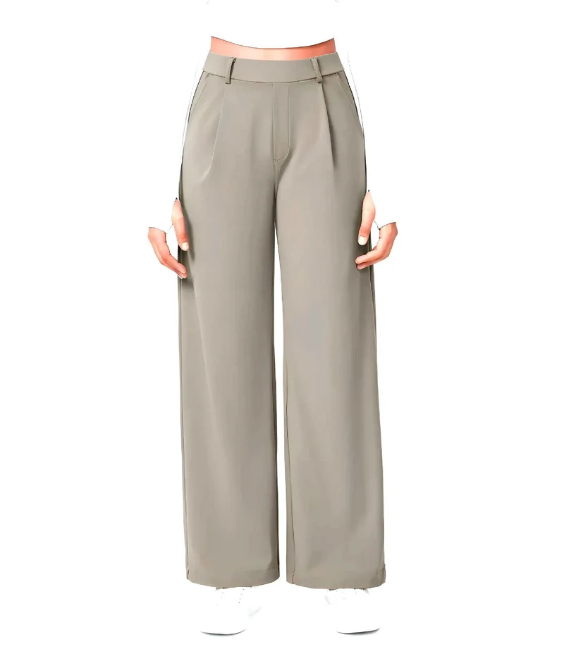 Damen Weite High‑Waist Palazzo‑Hose mit Bundfalten und Eingrifftaschen Nord Taschen