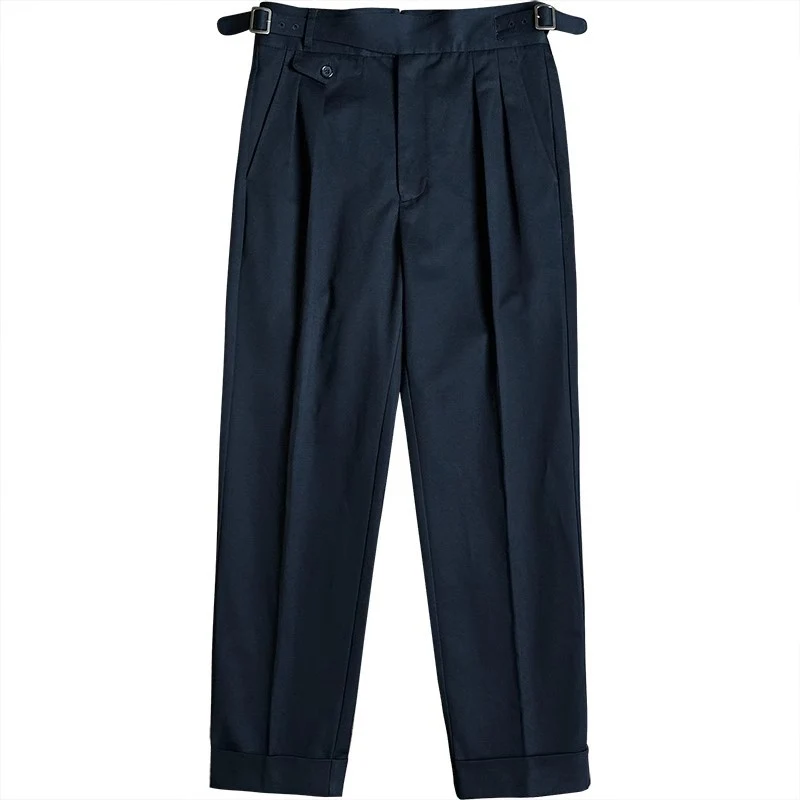 Herren Bundfaltenhose mit verstellbaren Seitenschnallen und Umschlag Nord Taschen